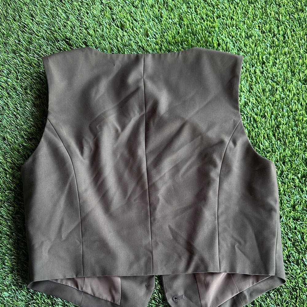 Third Form Metropolis Waistcoat Brown Button-Front Vest  Size 6 - Picture 7 of 7